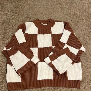 Mango checkered knit sweater